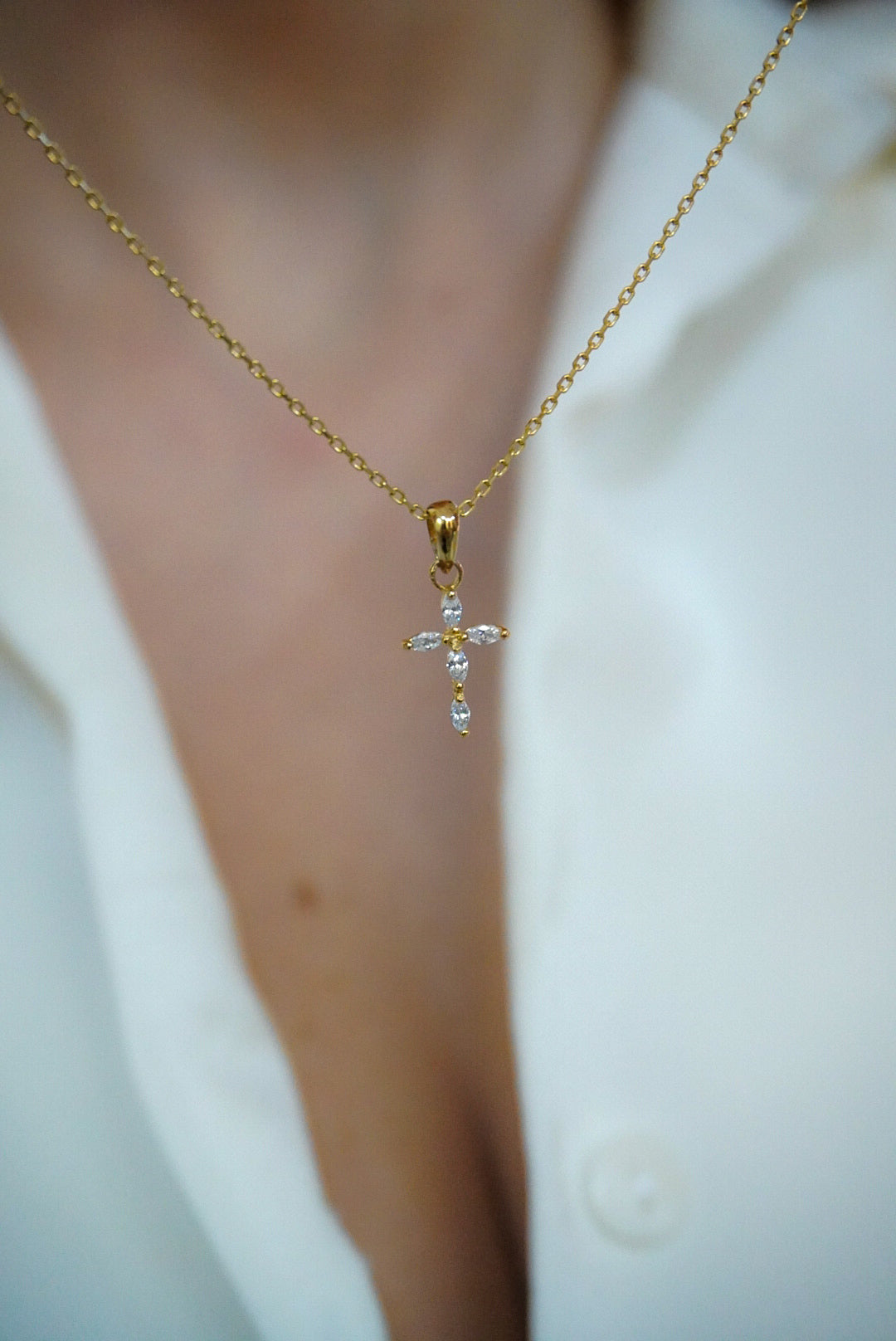Cross 9k Solid Gold Necklace