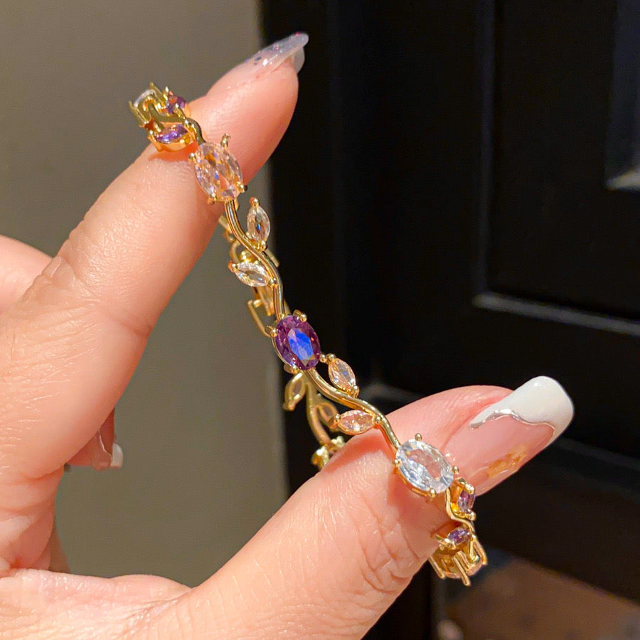 Purple & Pink Shiny Tulip Bracelet