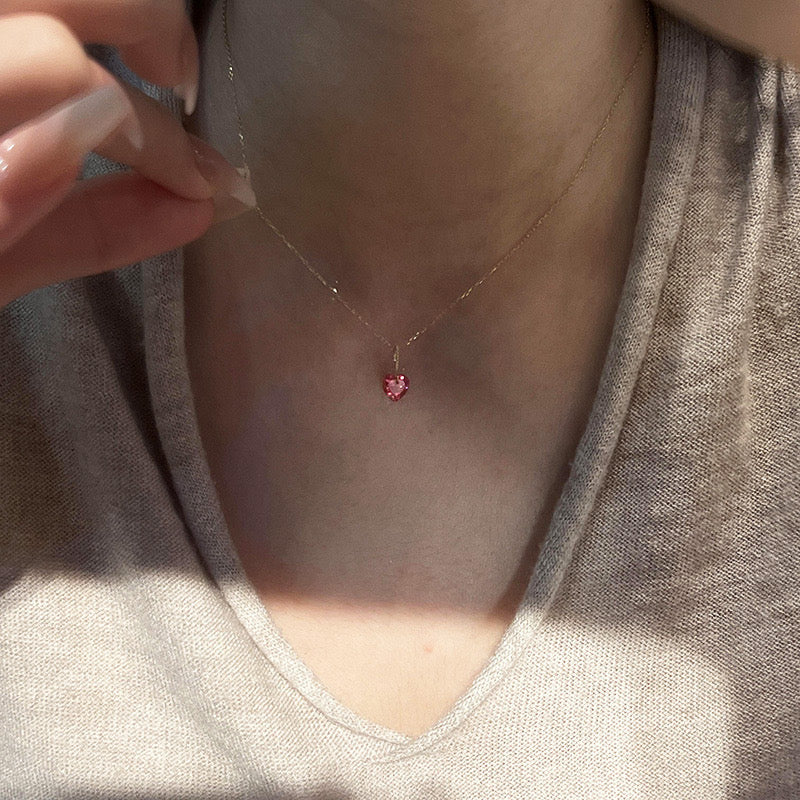 Red Heart Golden Necklace