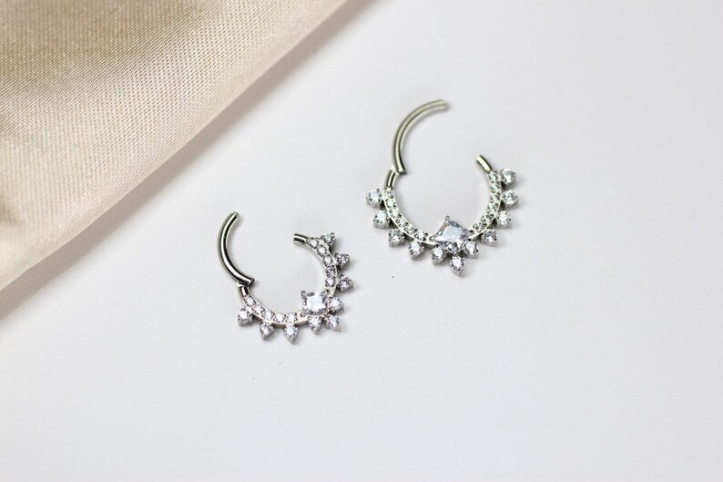 Ethereal Silver Clicker Hoop