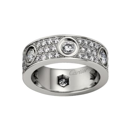Love Full Pavé Silver Ring