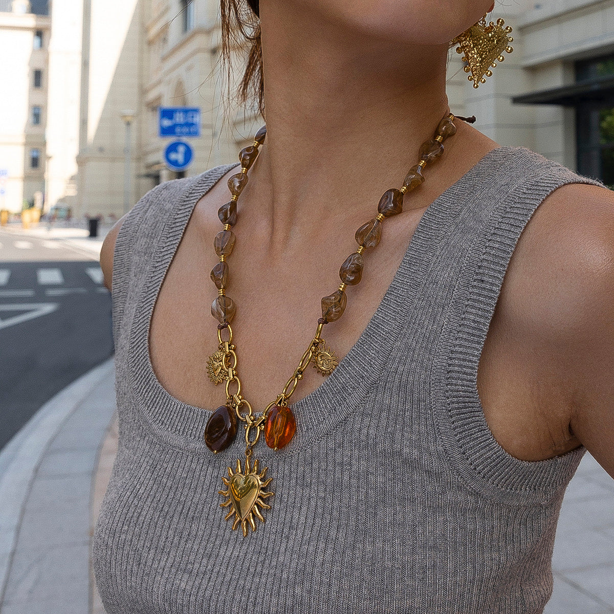 Brown Sunstone Necklace