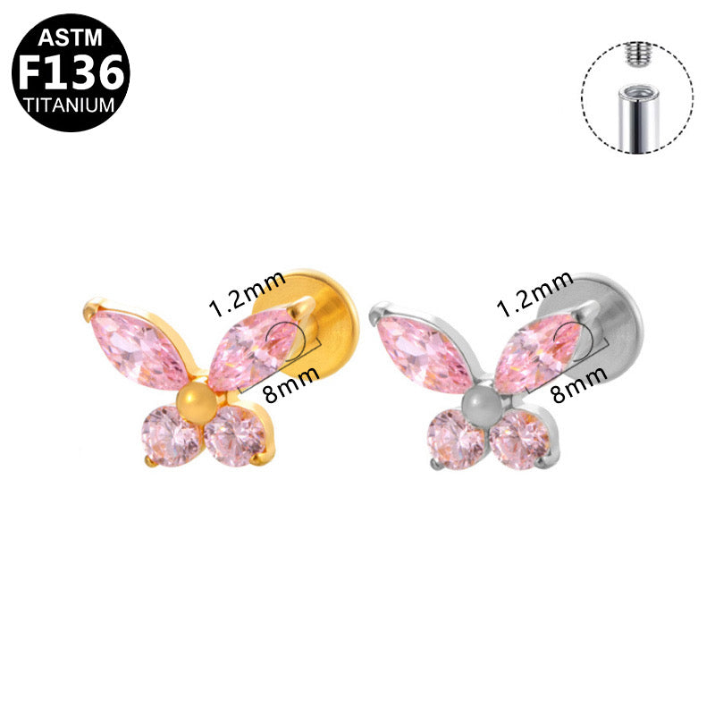 Pink Butterfly Labret