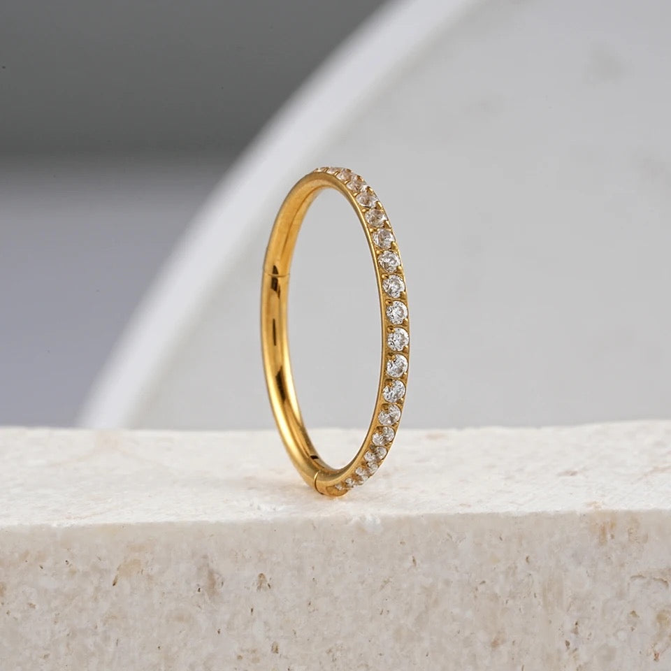 Diamond Gold Clicker Hoop