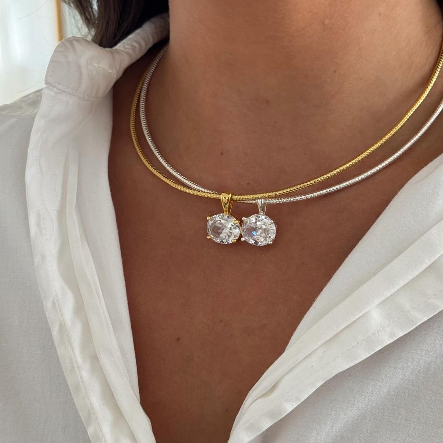 Crystal Statement Choker Necklace