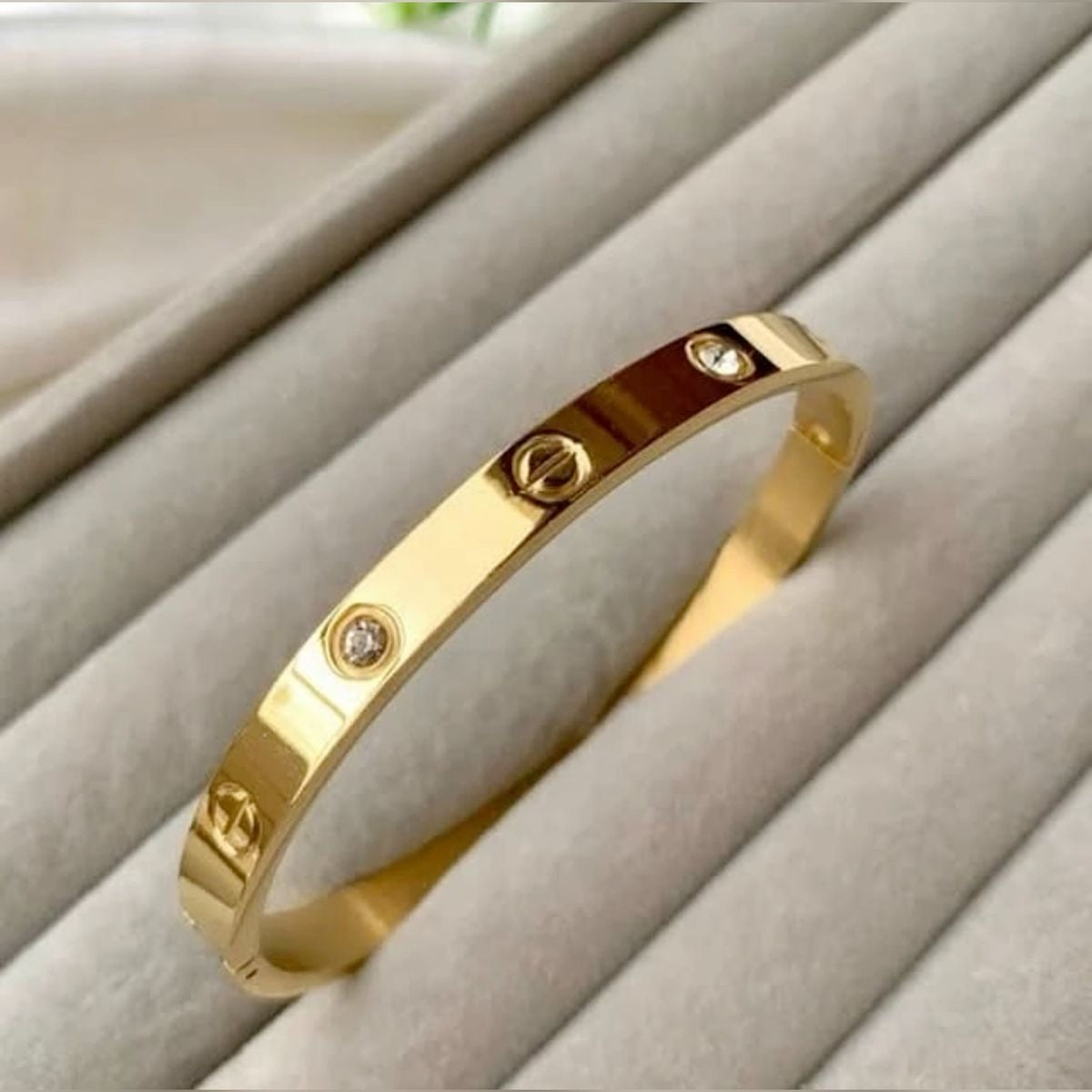 Love Clear& Crystal Golden Bracelet