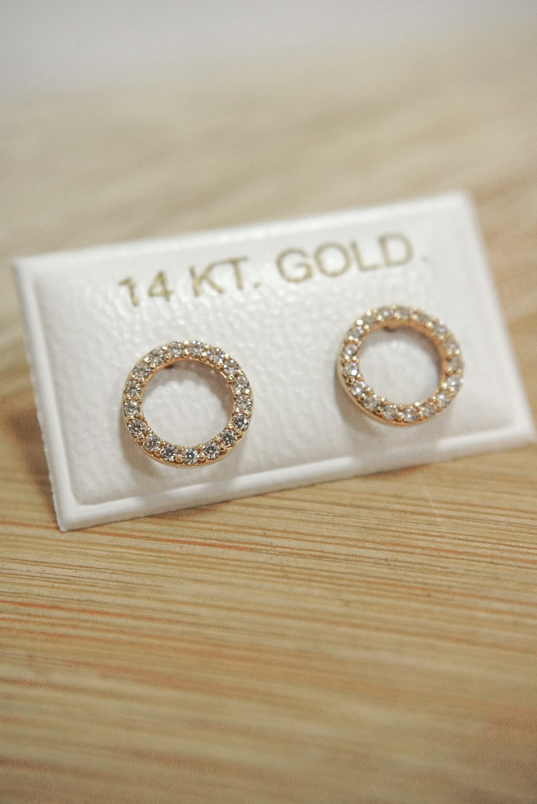 Luxury Circle 14k Solid Gold Earrings