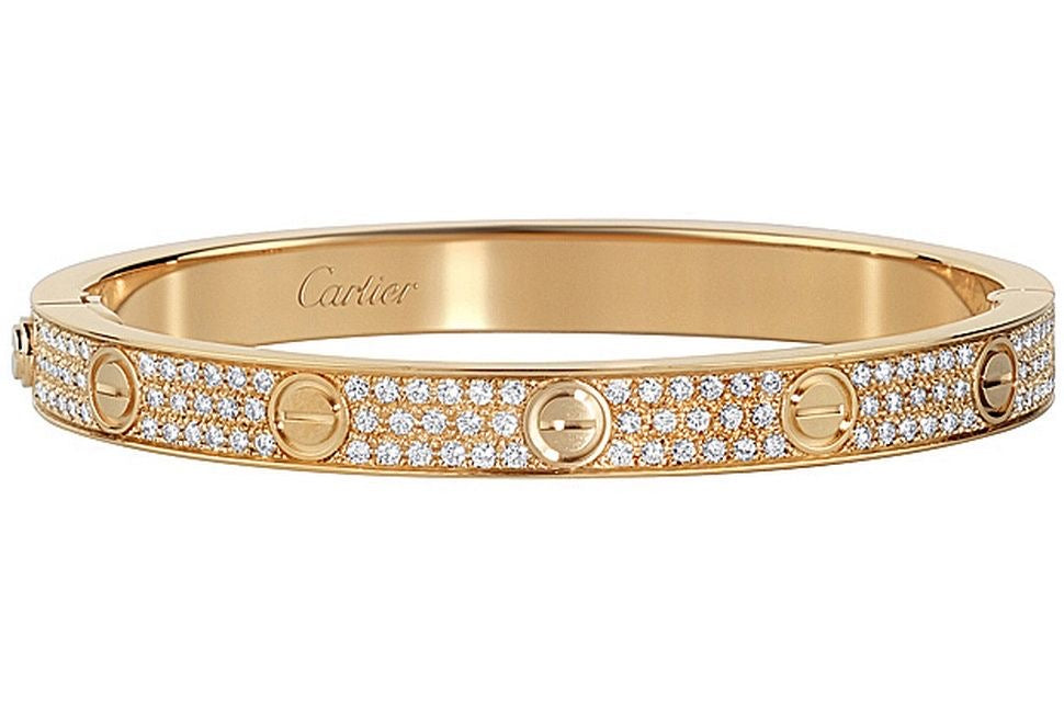 Love Full Pavé Golden Bracelet