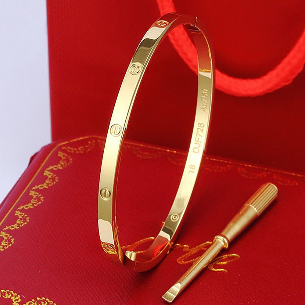 Thin Love Clear Golden Bracelet
