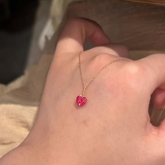 Red Heart Golden Necklace