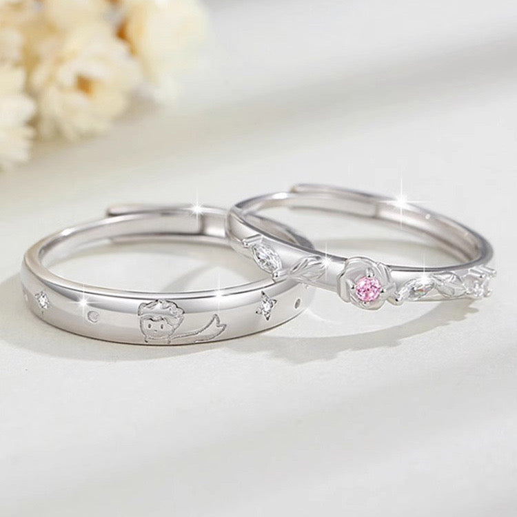 El Principito y la Rosa Couple Ring