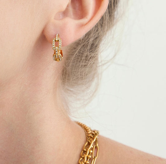 Zircon Chained Hoops
