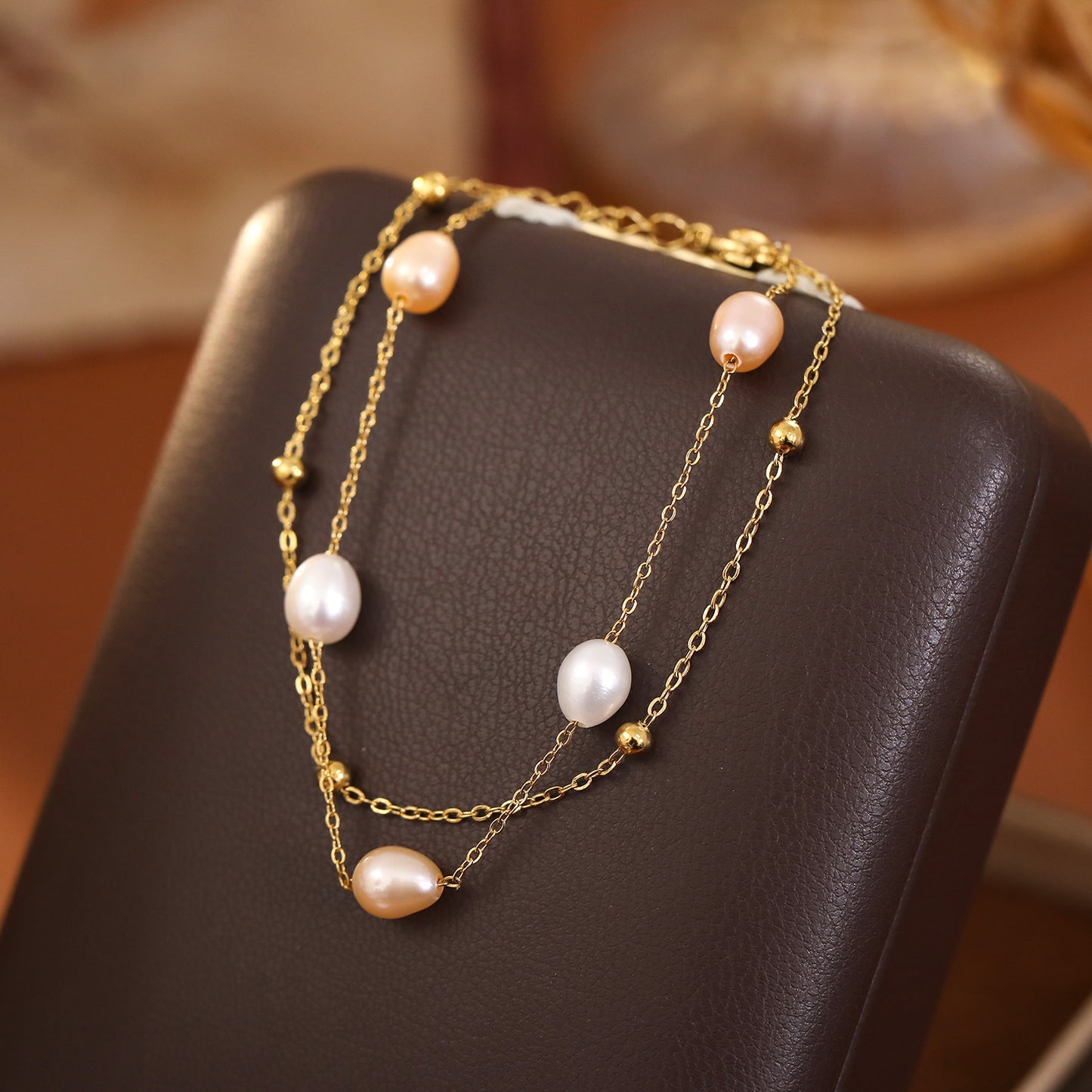 Rosé Natural Pearls Bracelet