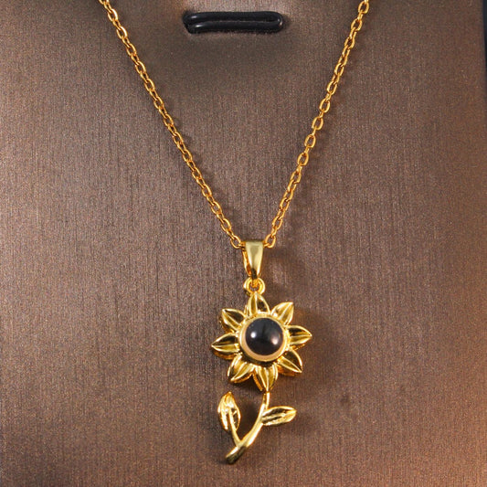 Girasol Te amo en 100 idiomas Collar