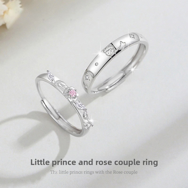 El Principito y la Rosa Couple Ring