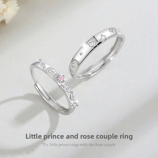 El Principito y la Rosa Couple Ring