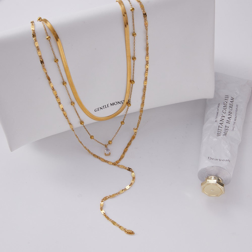 Triple Minimal Touch Necklace