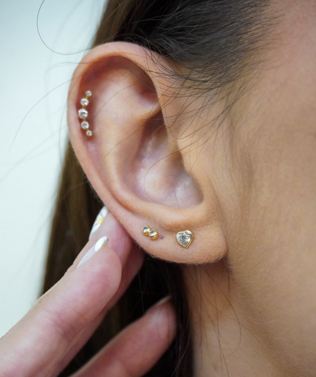 Double Shine 14k Solid Gold Earrings