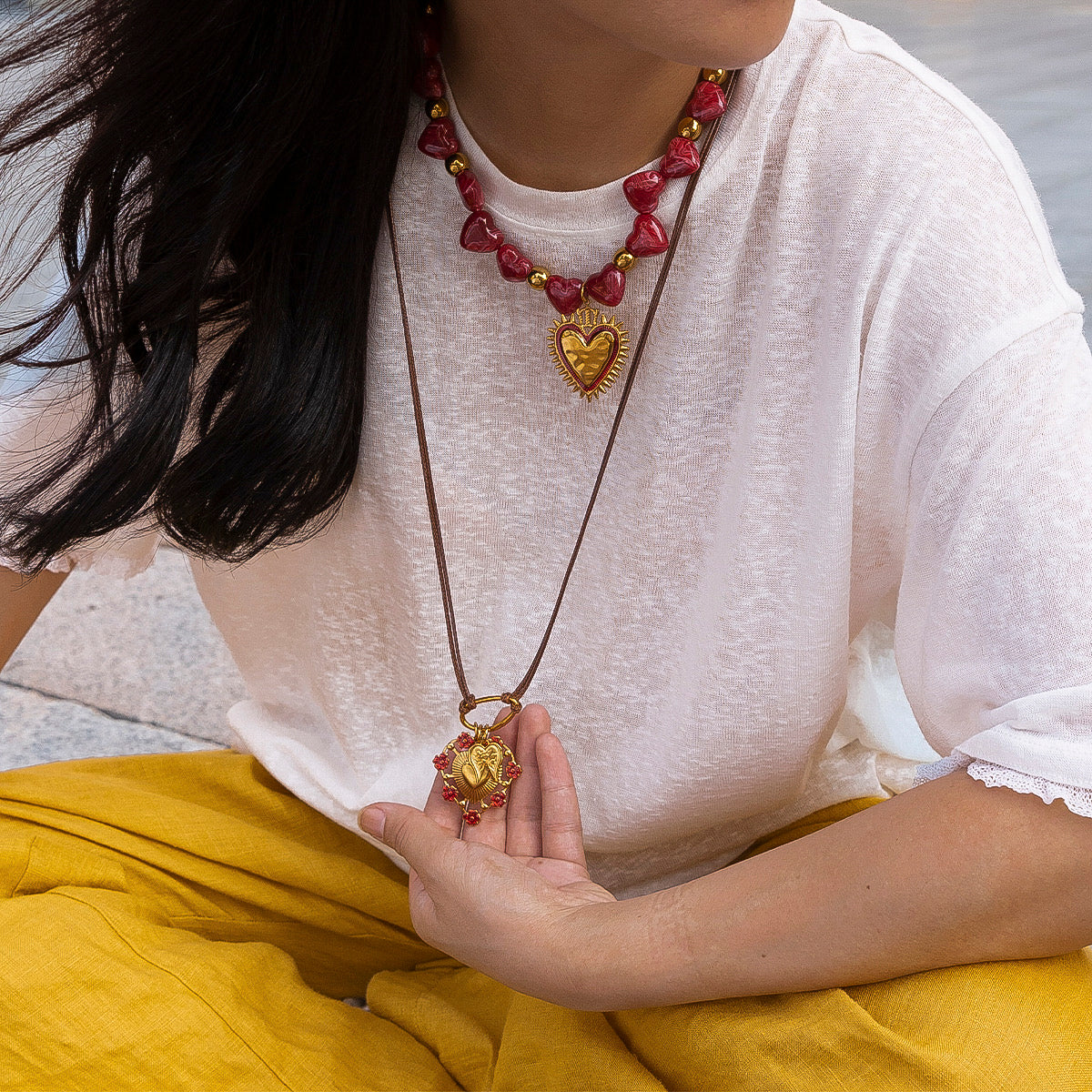 Wildflower Heart Necklace