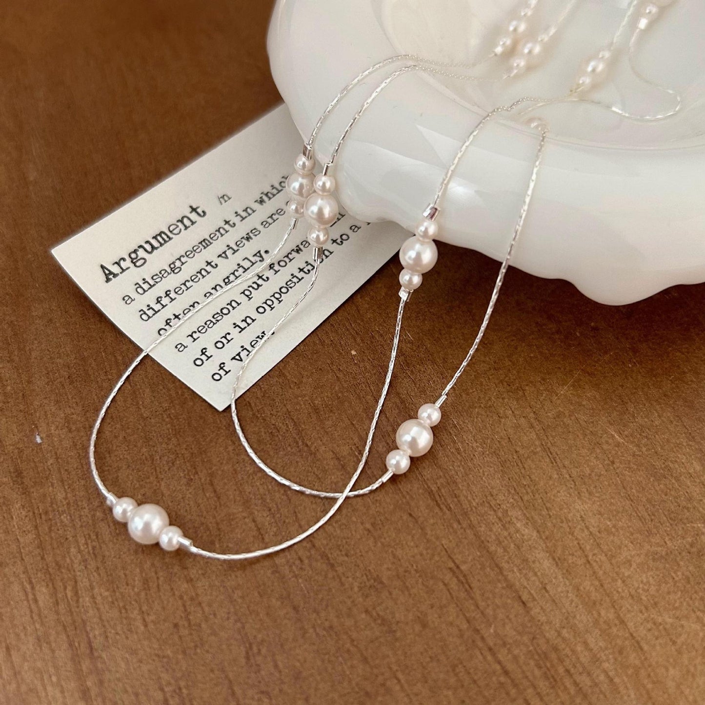 Argent Pearl Necklace