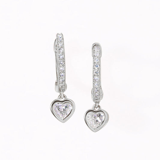 Royal Heart Silver Huggies