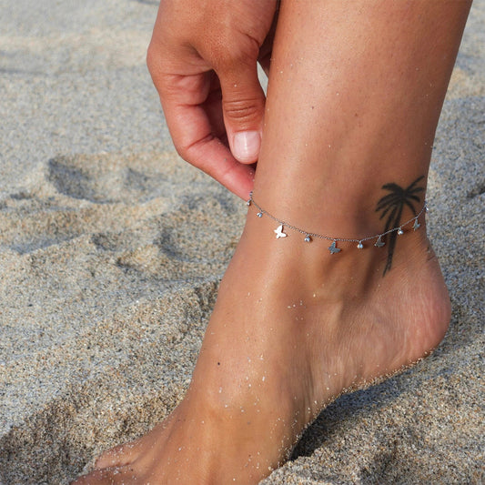Butterfly Silver Anklet