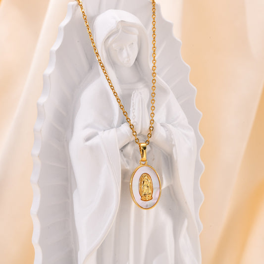 Virgen de Guadalupe Pearl Necklace