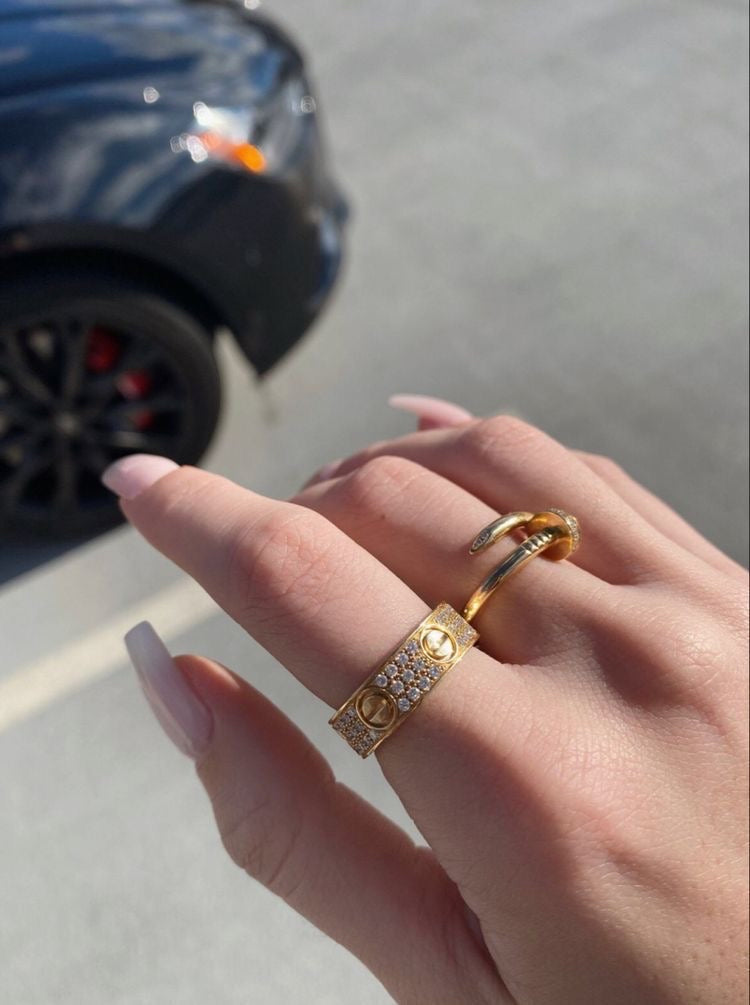 Love Pavé Golden Ring