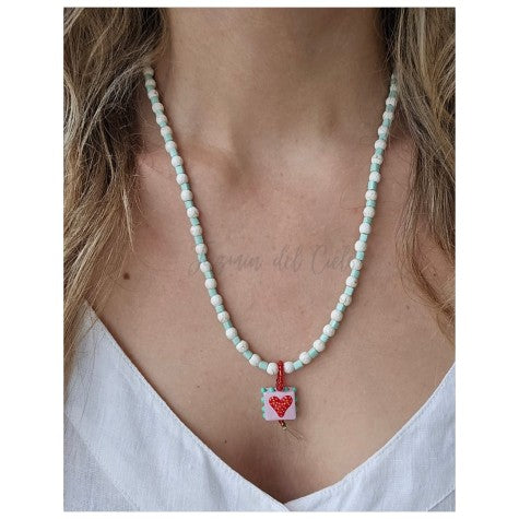 Pistache Candy Bead Necklace