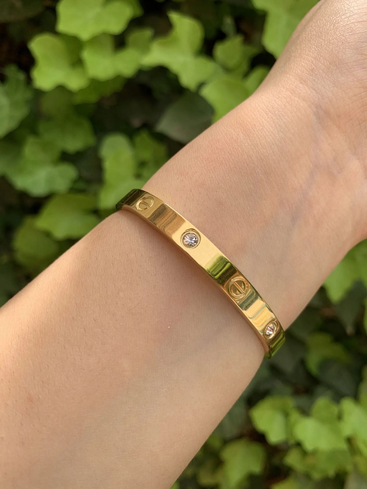 Love Clear& Crystal Golden Bracelet