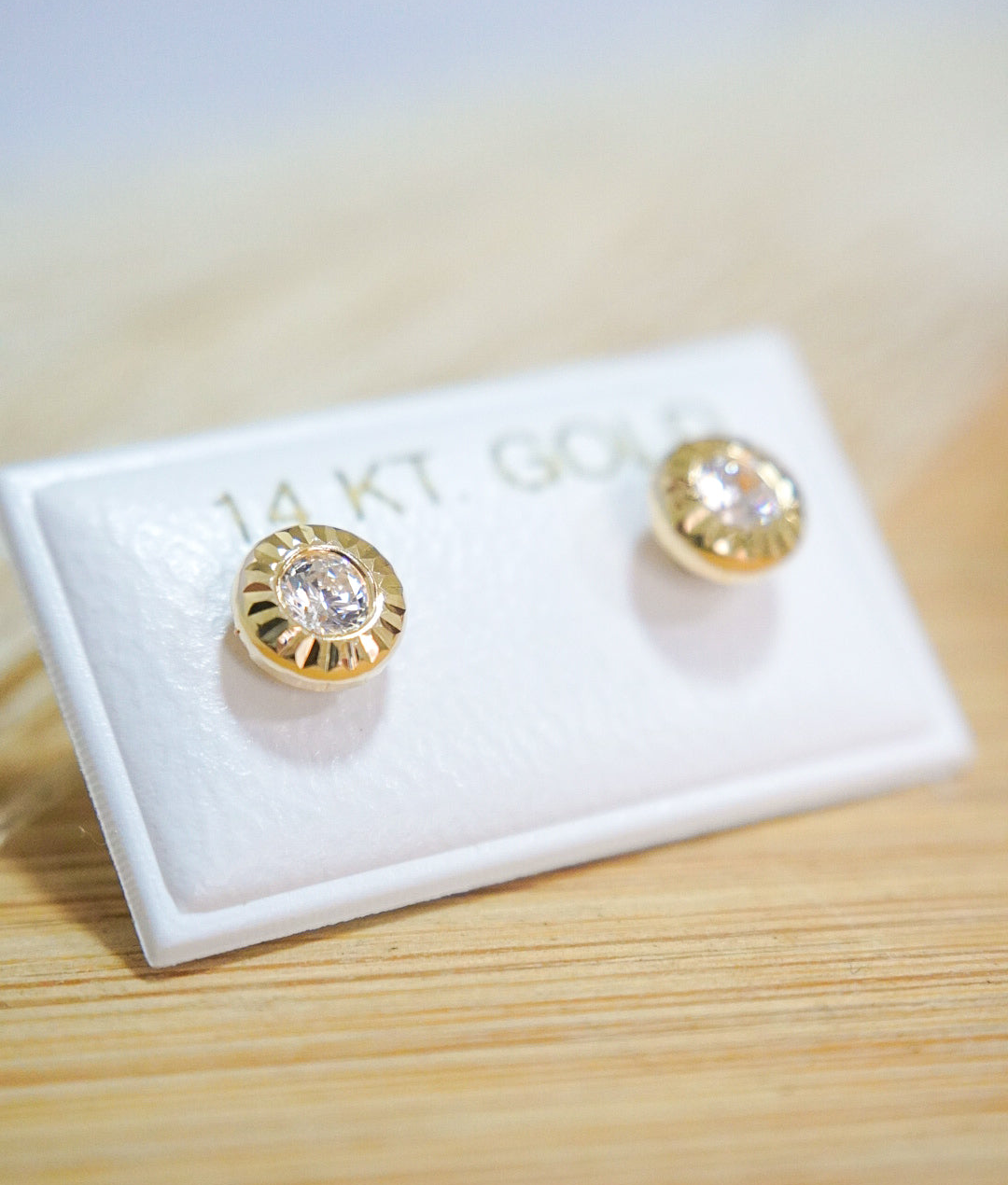 Sunflower 14k Solid Gold Earrings