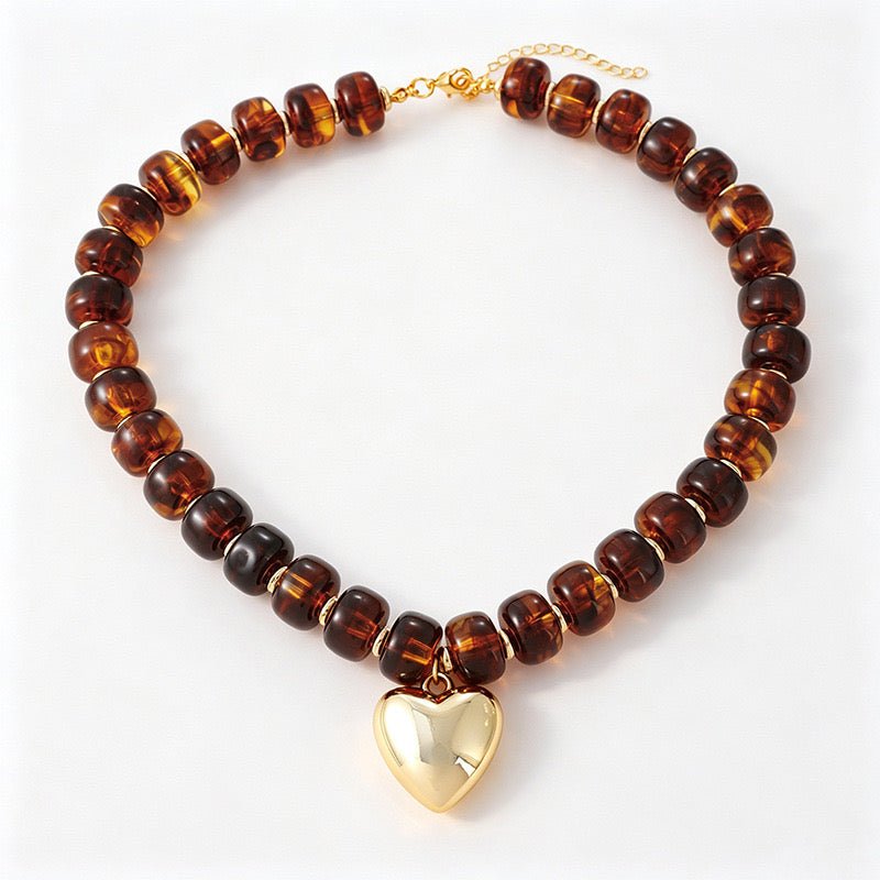 Toffee Candy Bead Necklace