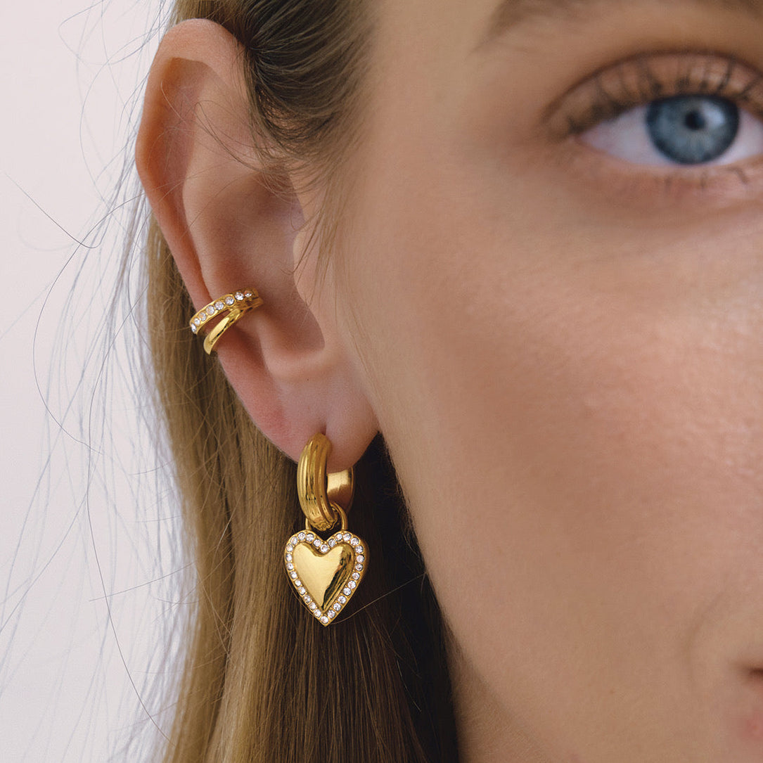 Chunky Hearts Hoops