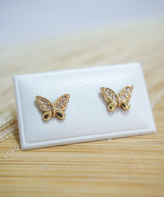 Butterfly 9k Solid Gold Earrings