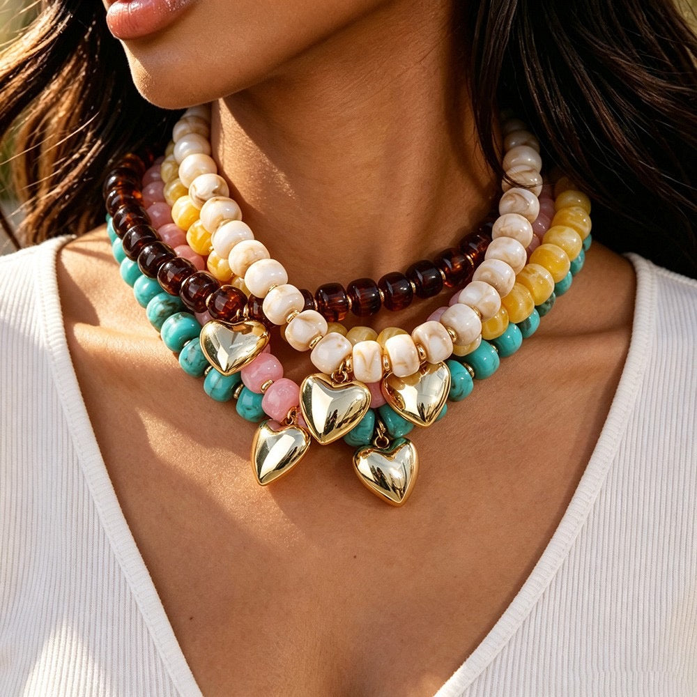Toffee Candy Bead Necklace