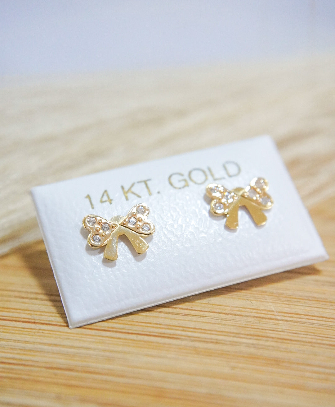 Bow 14k Solid Gold Earrings