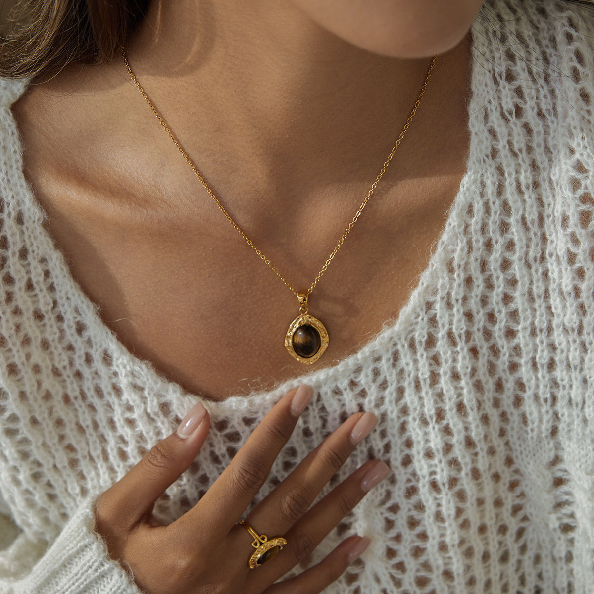 Cat Eye Stone Necklace