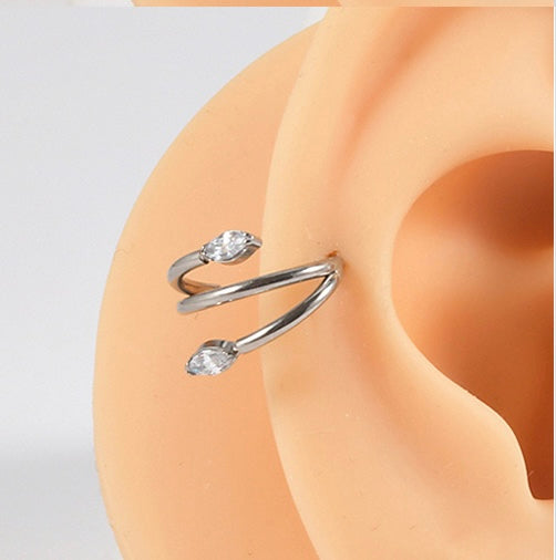 Triple Marquise Clicker Hoop