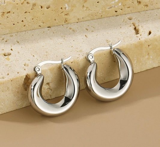 Clarisse Silver Hoops
