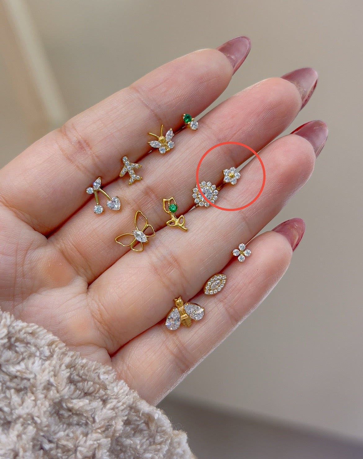 Mini Crystal Flower Labret