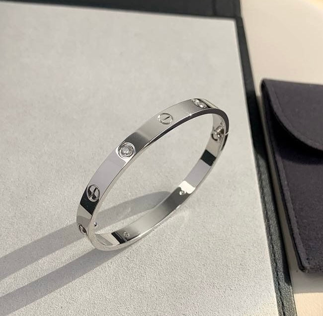 Love Clear& Crystal Silver Bracelet