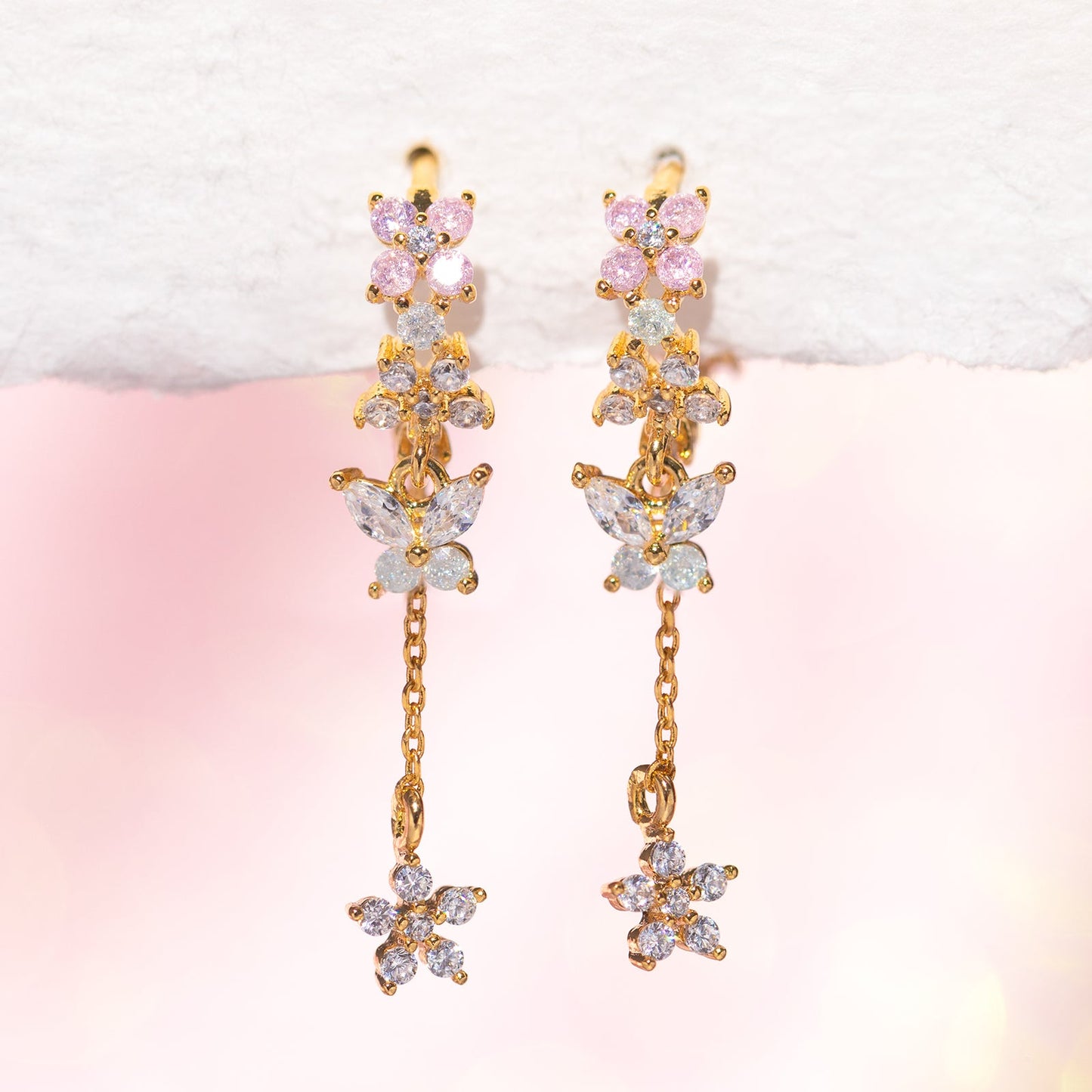 Butterfly Dangle Hoops