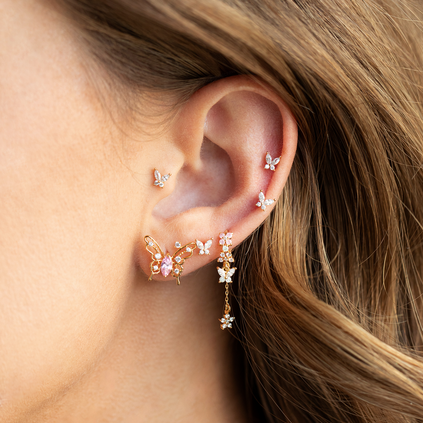 Butterfly Dangle Hoops