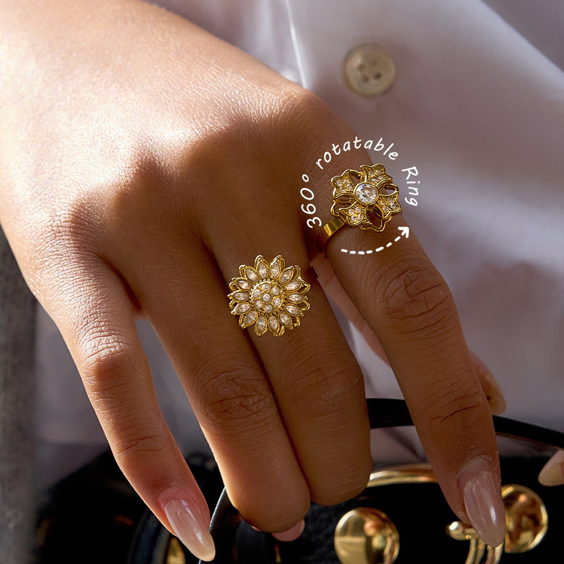 Sunflower Crystal Ring