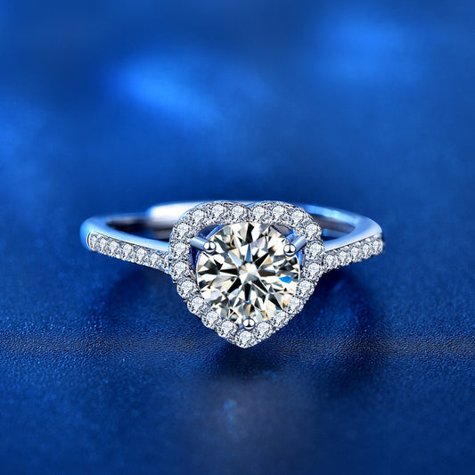 Moissanite Heart Ring