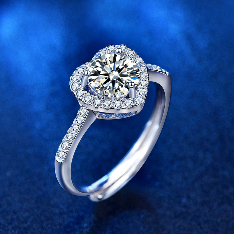 Moissanite Heart Ring