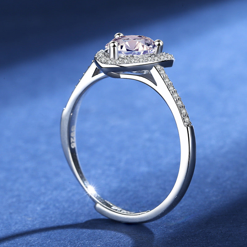 Moissanite Heart Ring