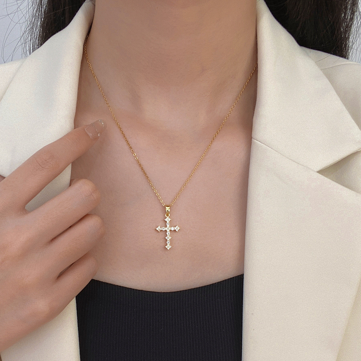 Shiny Cross Necklace