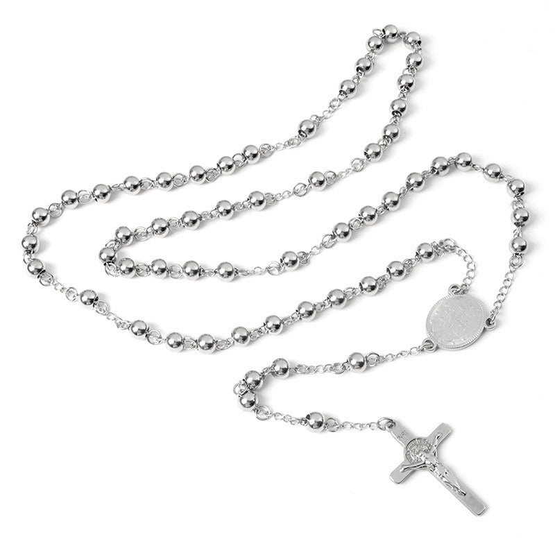 Silver Rosary Necklace