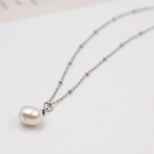 Silver Pearl Necklace